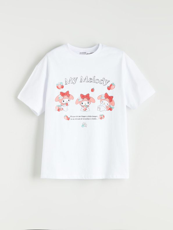 LCW Kids White My Melody Printed Girls T-Shirt