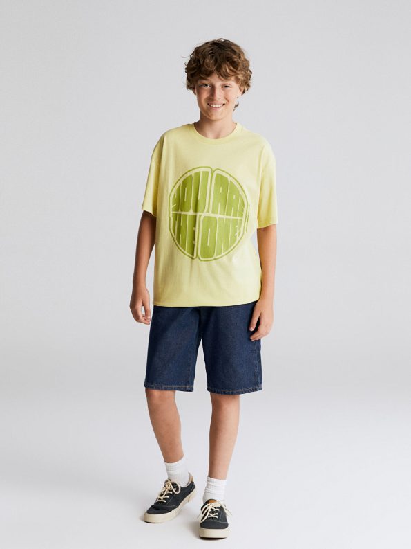LCW Kids Green Crew Neck Boys T-Shirt