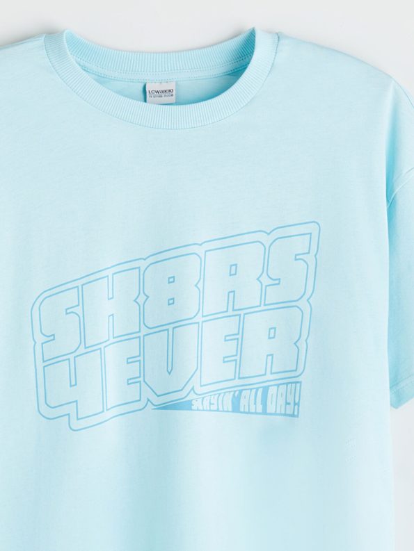 LCW Kids Turquoise Crew Neck Boys T-Shirt