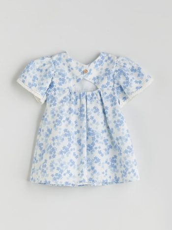 LCW Baby Cream Floral Print Dress for Girls