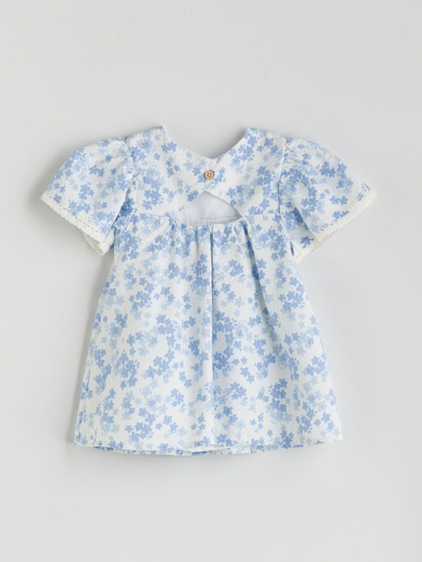 LCW Baby Cream Floral Print Dress for Girls