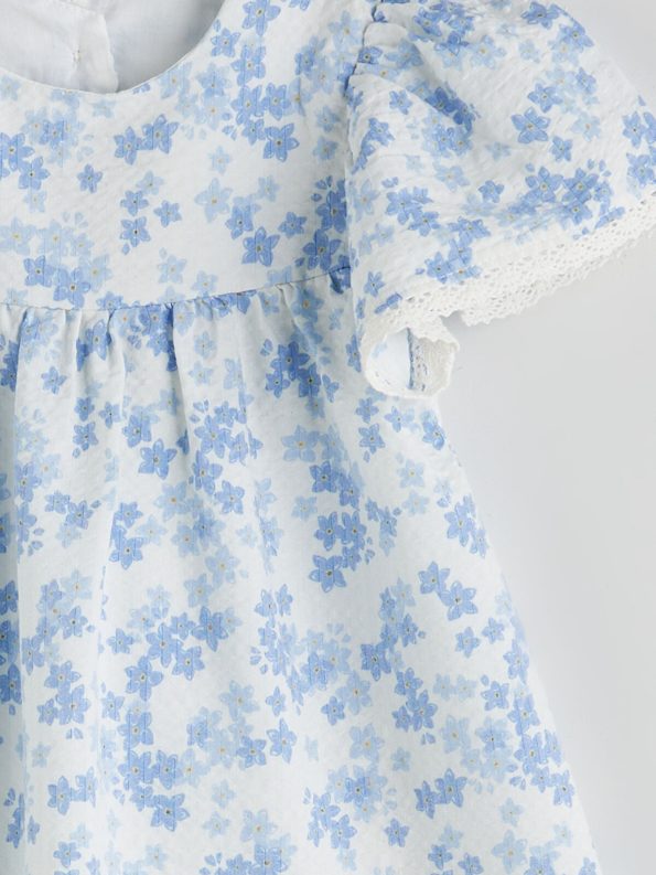 LCW Baby Cream Floral Print Dress for Girls