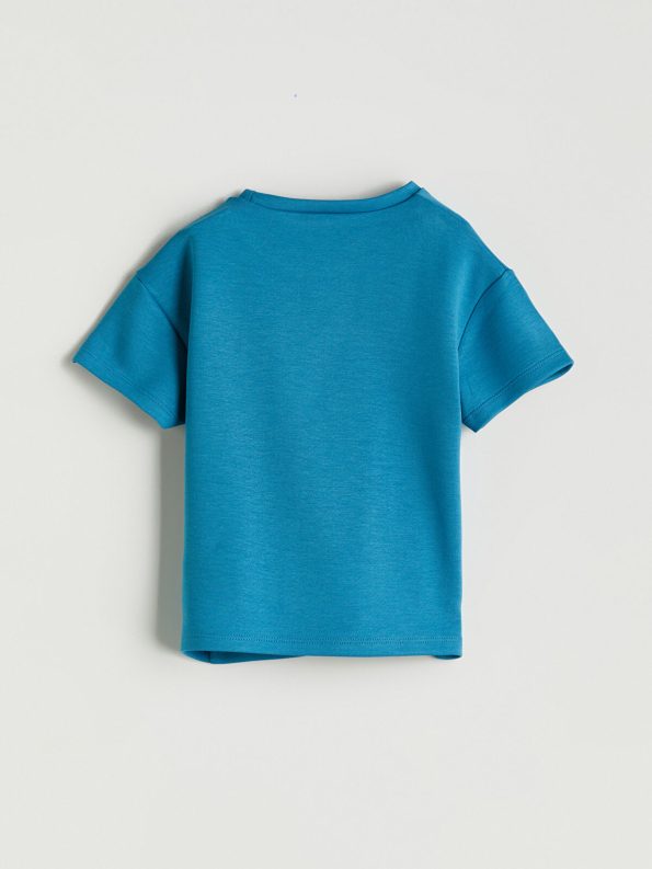 LCW Baby Blue Printed Boys' T-Shirt and Shorts Set