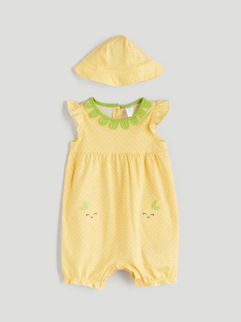 Embroidered Baby Girl Cotton Jumpsuit