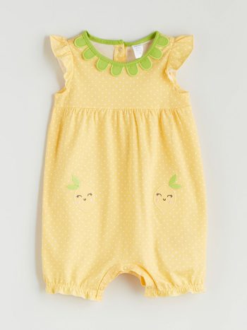 Embroidered Baby Girl Cotton Jumpsuit