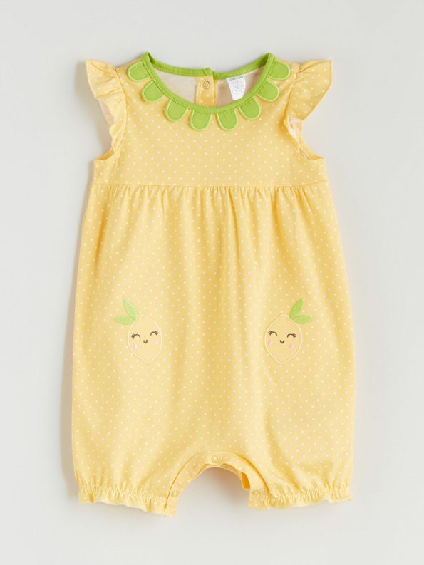 Embroidered Baby Girl Cotton Jumpsuit