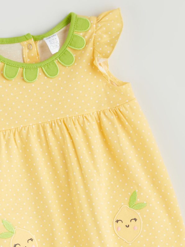 Embroidered Baby Girl Cotton Jumpsuit
