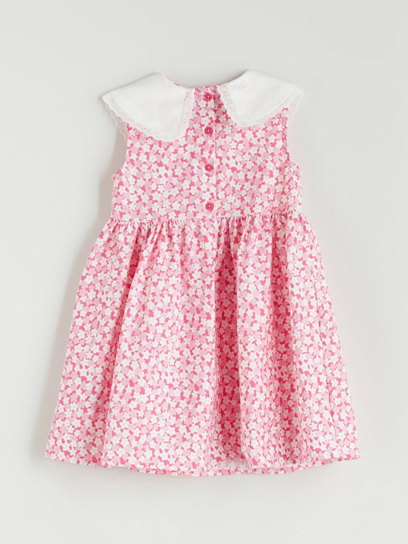 LCW Kids Pink Floral Peter Pan Collar Dress