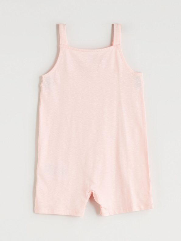 LCW Baby Pink Square Neck Floral Baby Romper