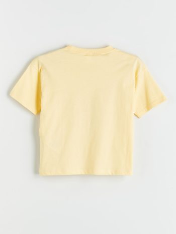 LCW Kids Yellow Printed Crew Neck T-Shirt