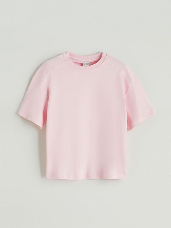 LCW Kids Pink Crew Neck T-Shirt and Shorts Set