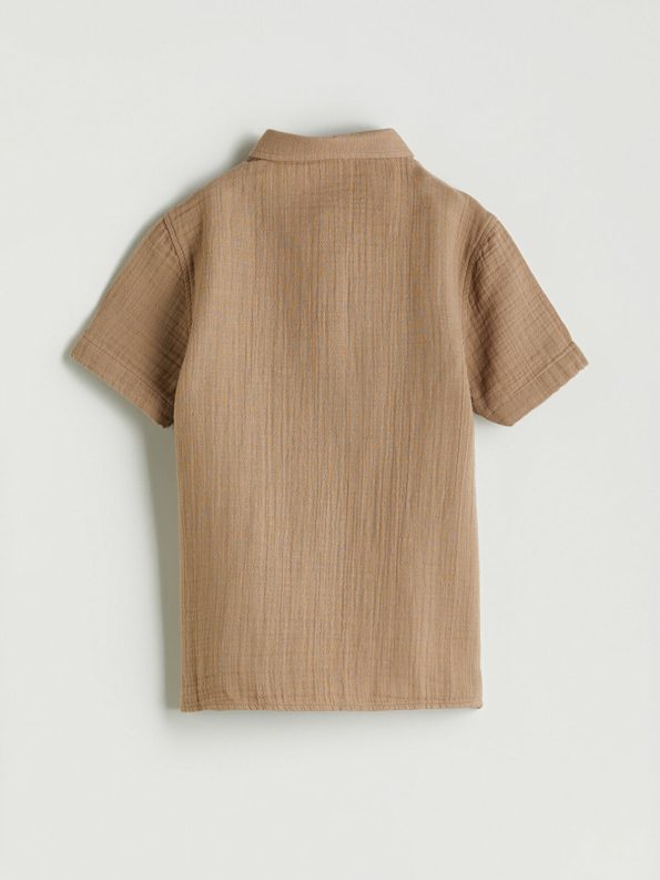 LCW Baby Brown Basic Cotton Shirt for Boys