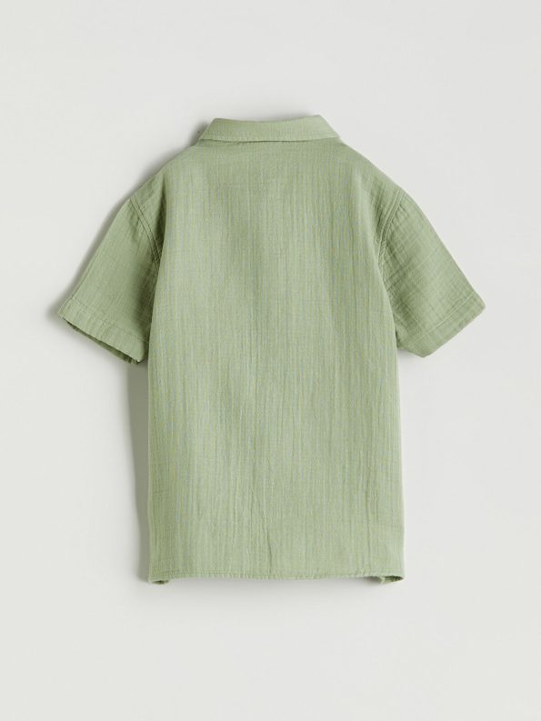 LCW Baby Green Basic Cotton Shirt for Boys