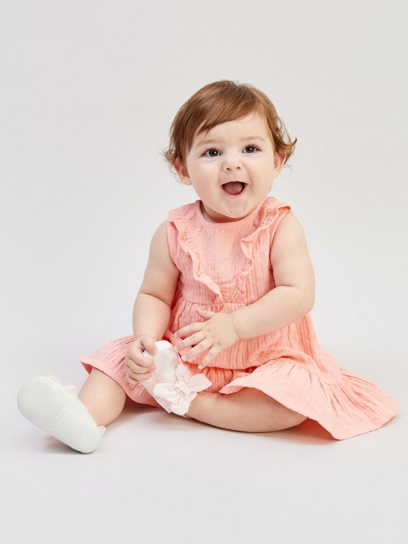 LCW Baby Pink Basic Dress for Girls