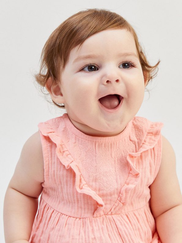 LCW Baby Pink Basic Dress for Girls