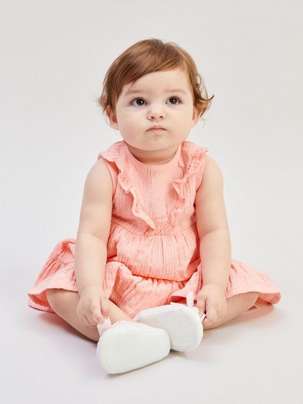 LCW Baby Pink Basic Dress for Girls