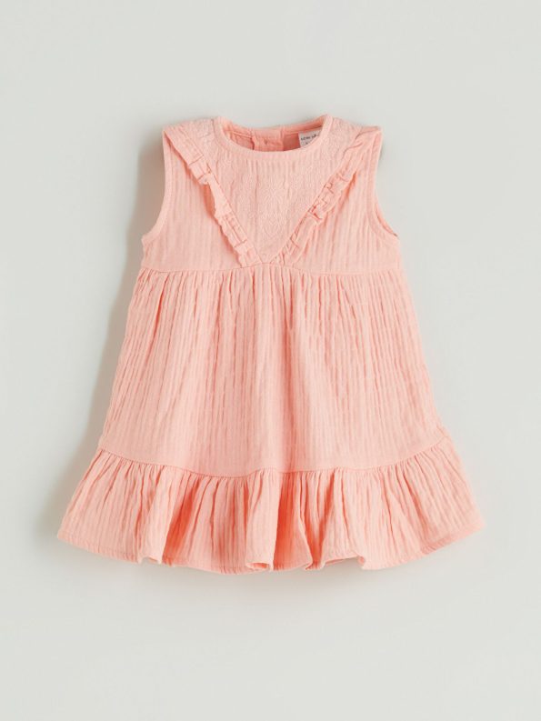 LCW Baby Pink Basic Dress for Girls