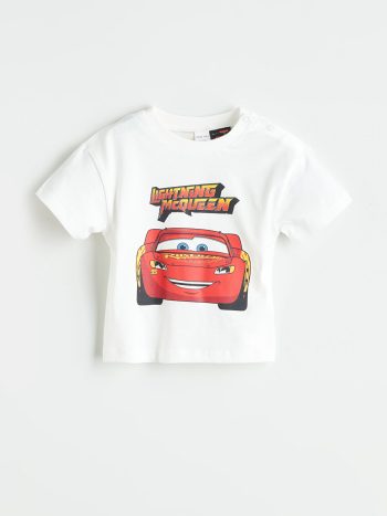 LCW Baby Cars Print Short Sleeve T-Shirt and Shorts Set for Boys