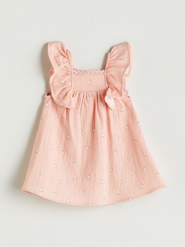 LCW Baby Pink Square Neck Floral Dress