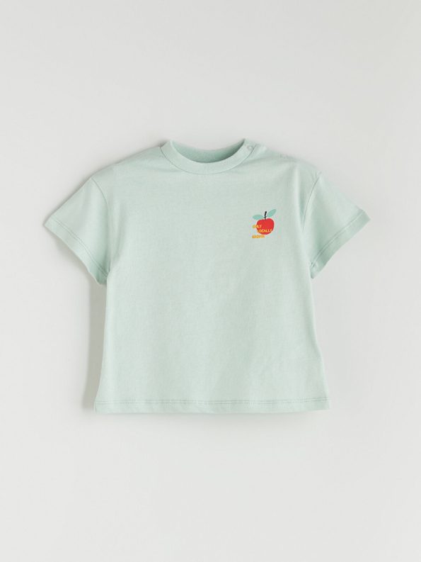 LCW Baby Green Printed Boys T-Shirt and Pants Set