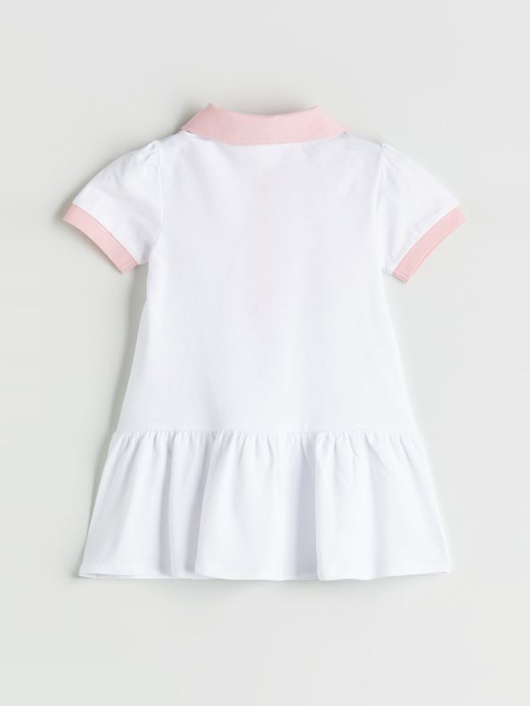 LCW Baby White Embroidered Tennis Court Dress for Girls