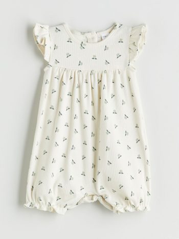 Square Neck Baby Girl Cotton Romper