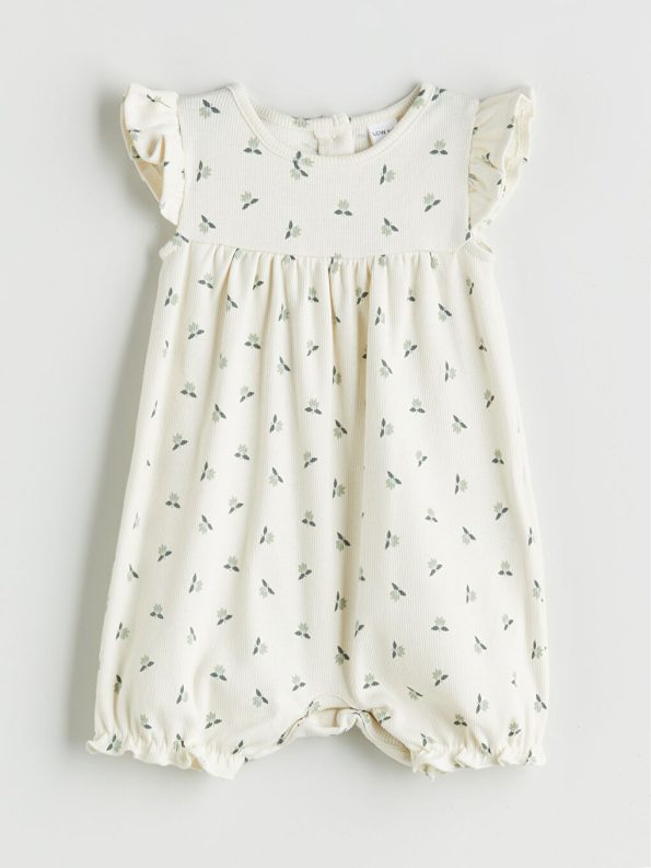 Square Neck Baby Girl Cotton Romper