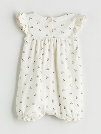 Square Neck Baby Girl Cotton Romper