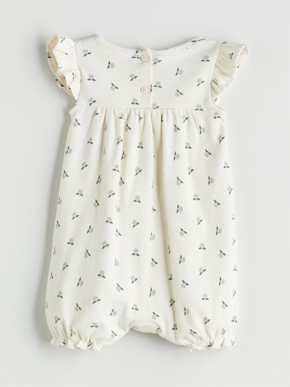 Square Neck Baby Girl Cotton Romper