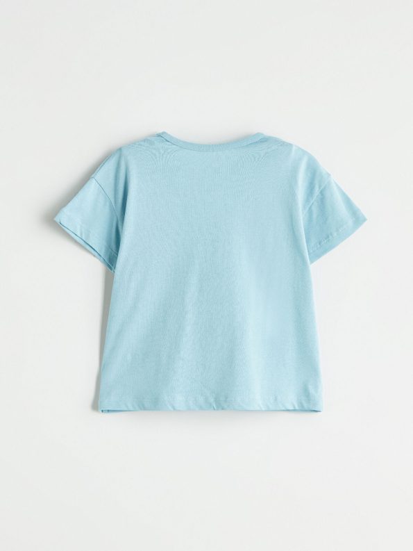 LCW Baby Blue Crew Neck Short Sleeve T-Shirt and Shorts Set