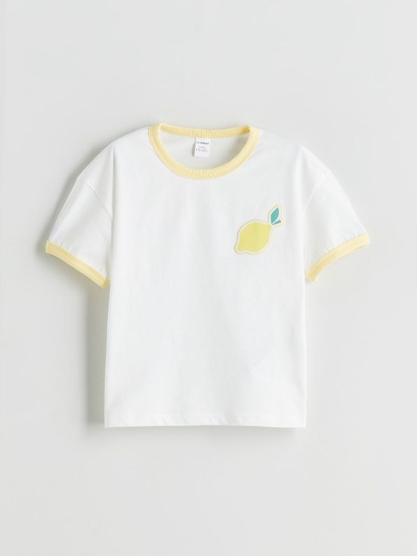 LCW Kids Lemon Print Girls' T-Shirt and Shorts Set