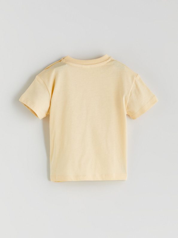 LCW Baby Yellow Printed Boys' T-Shirt and Shorts Set
