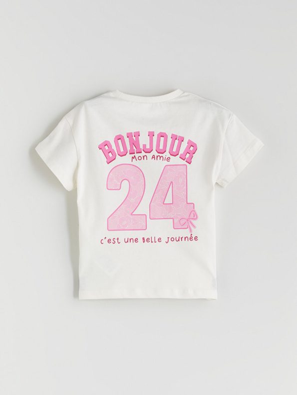 LCW Kids Pink Crew Neck T-Shirt Set for Girls
