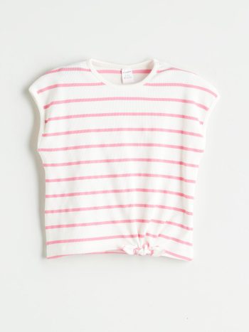 LCW Kids Pink Striped Girls' Blouse and Leggings Set