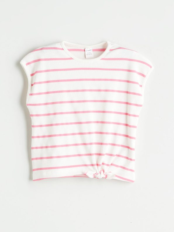 LCW Kids Pink Striped Girls' Blouse and Leggings Set