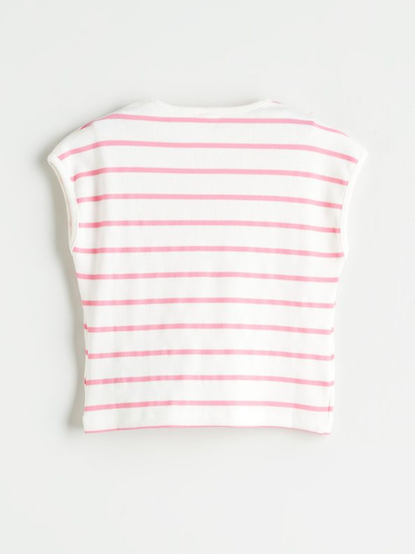 LCW Kids Pink Striped Girls' Blouse and Leggings Set