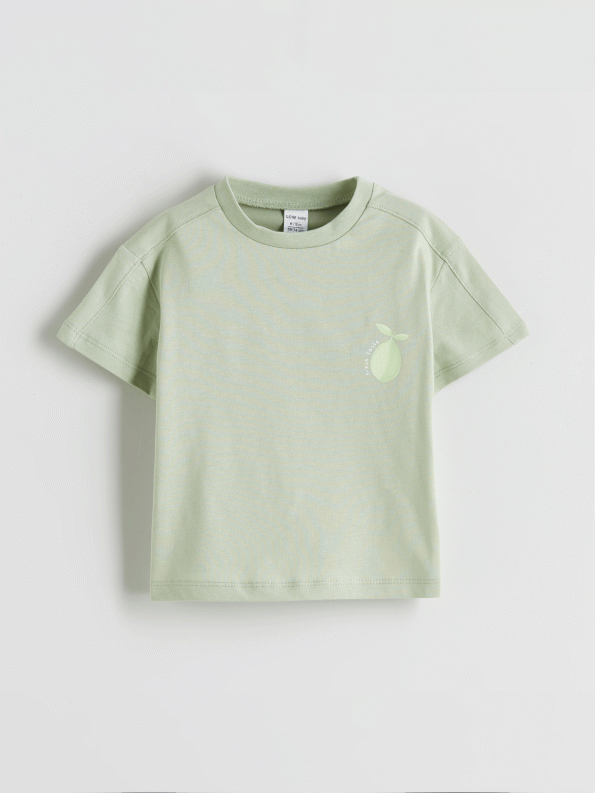 LCW Baby Green Lemon Printed T-Shirt