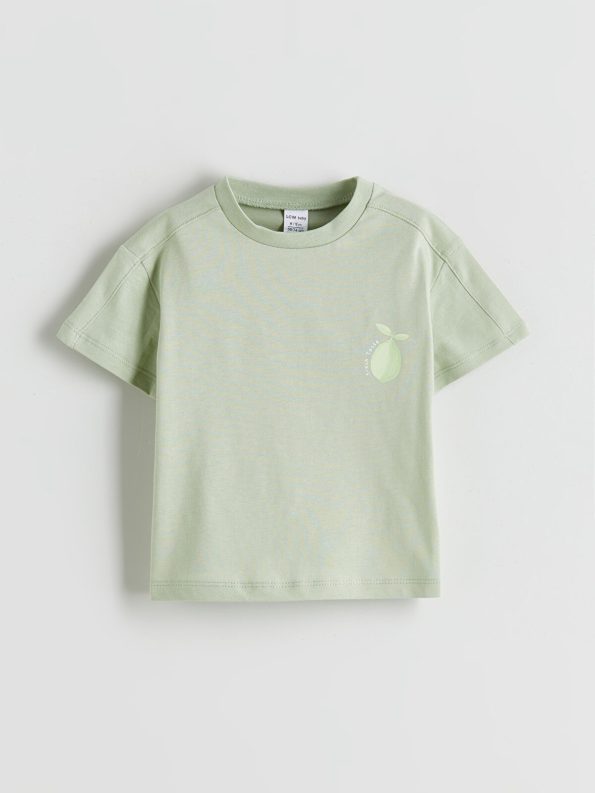LCW Baby Green Lemon Printed T-Shirt