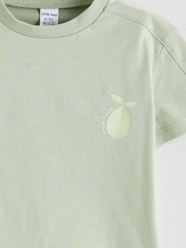 LCW Baby Green Lemon Printed T-Shirt