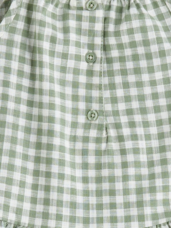 LCW Baby Green Checkered Dress for Girls