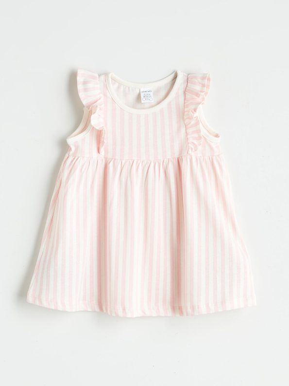 LCW Baby Cream Striped Baby Girl Dress