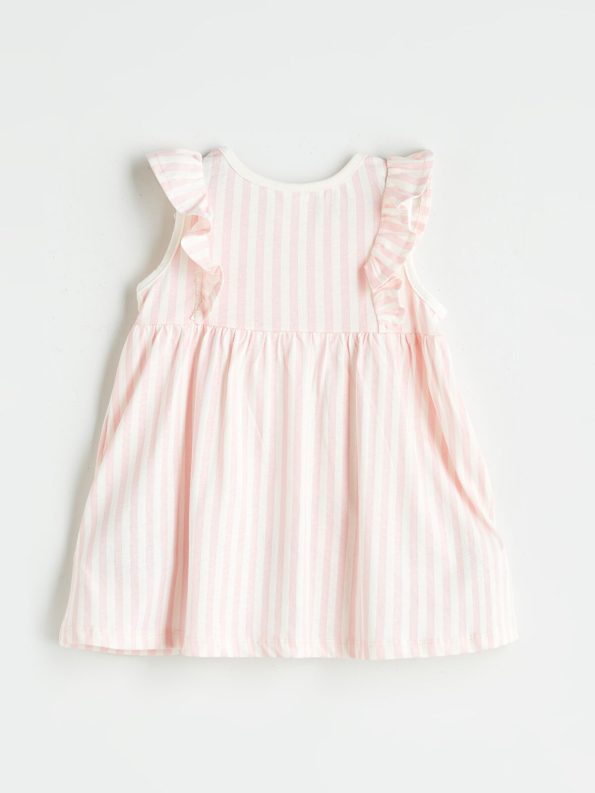 LCW Baby Cream Striped Baby Girl Dress