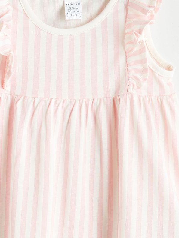 LCW Baby Cream Striped Baby Girl Dress