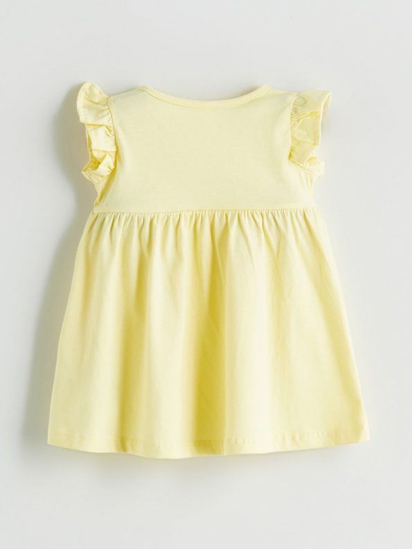LCW Baby Yellow Bicycle Neck Dress for Girls