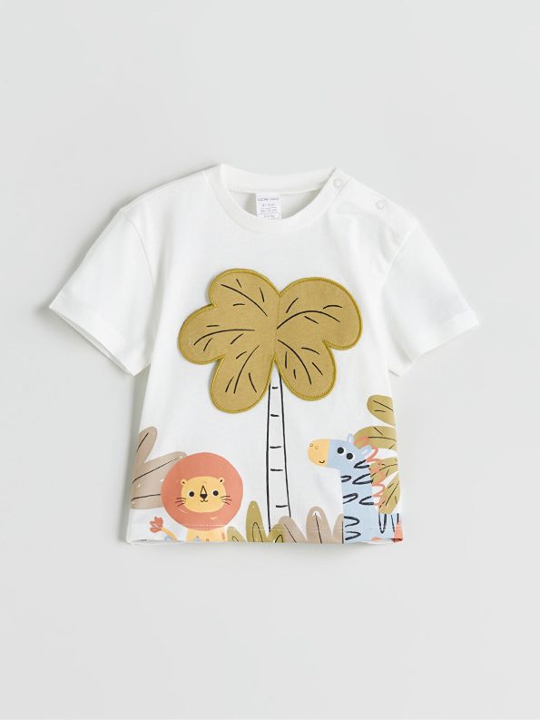 LCW Baby Printed T-Shirt and Shorts Set for Boys