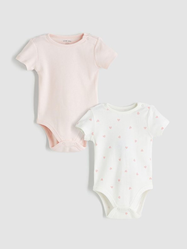 Printed Baby Girl Bodysuit with Crew Neck