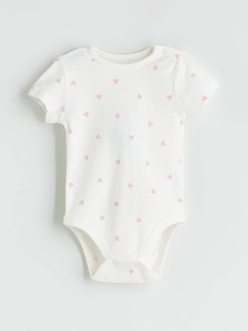 Printed Baby Girl Bodysuit with Crew Neck