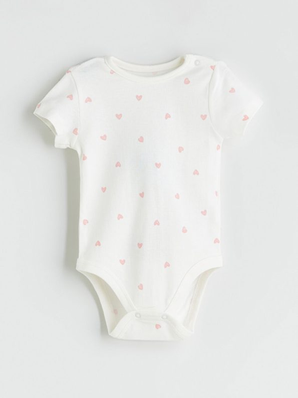 Printed Baby Girl Bodysuit with Crew Neck