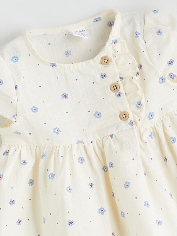 Cotton Girl's Baby Blouse and Capri Leggings Set