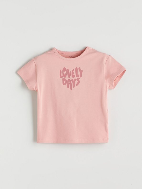 LCW Baby Pink Printed T-Shirt and Leggings Set